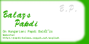 balazs papdi business card